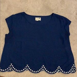 LA Hearts Scallop Blouse